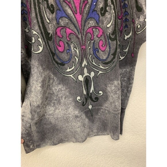 Spree International Lambswool Vintage Sweater Gray Shoulder Pads Womens Large - Picture 3 of 8